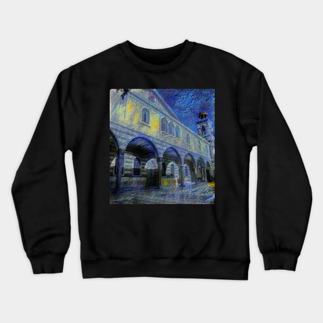 The Mariamite Church of Damascus - Starrynight Crewneck Sweatshirt by Homsalgia